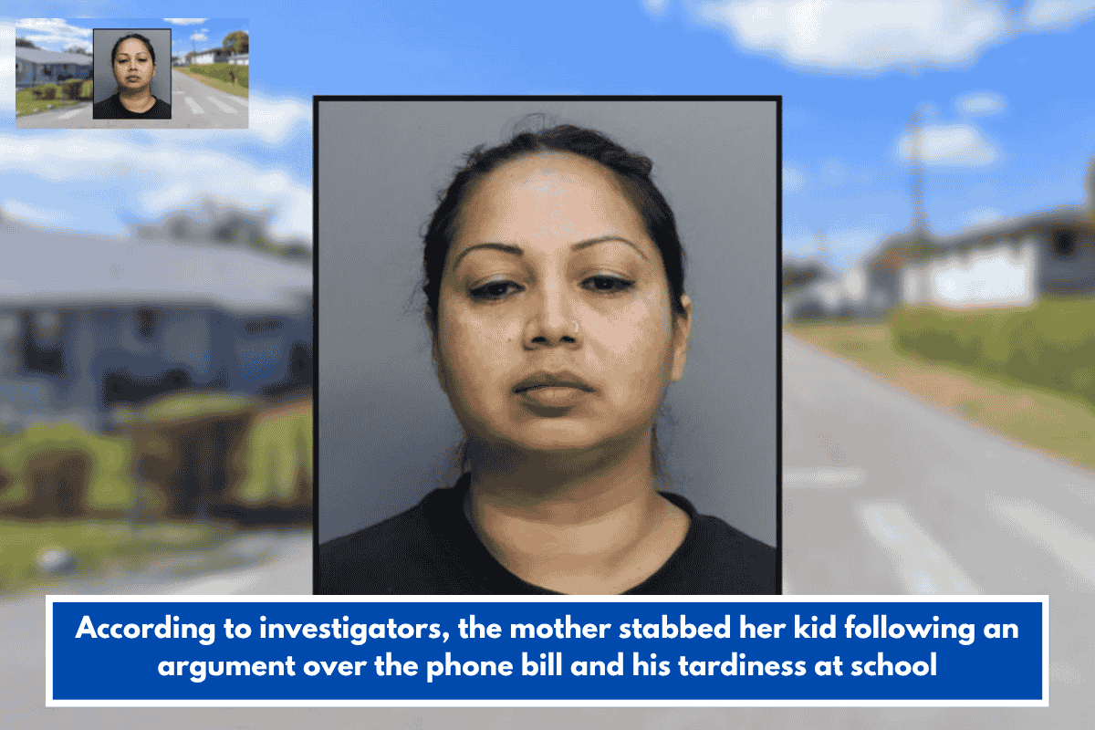 According to investigators, the mother stabbed her kid following an argument over the phone bill and his tardiness at school