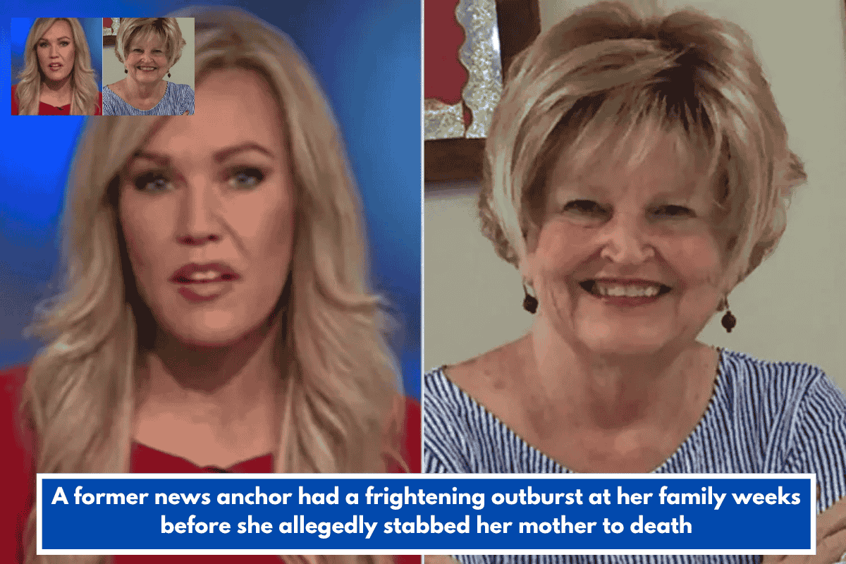 A former news anchor had a frightening outburst at her family weeks before she allegedly stabbed her mother to death