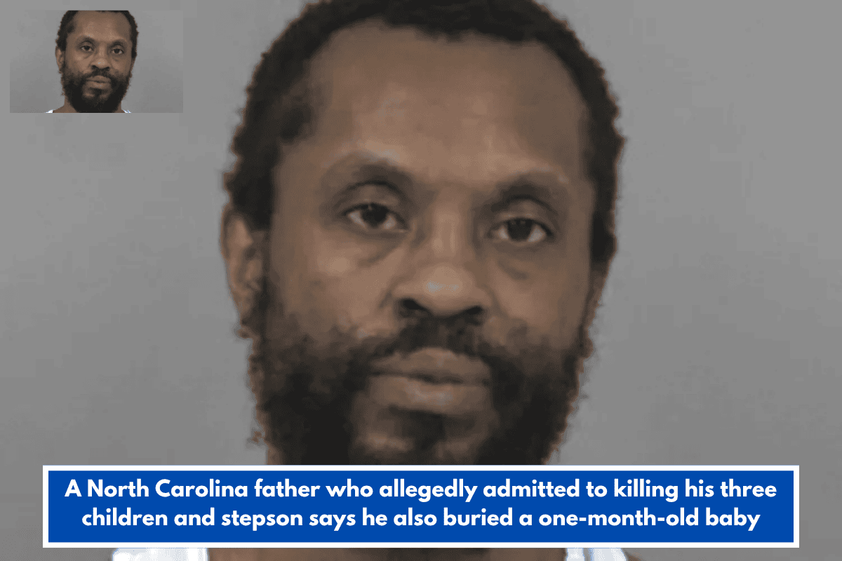A North Carolina father who allegedly admitted to killing his three children and stepson says he also buried a one-month-old baby