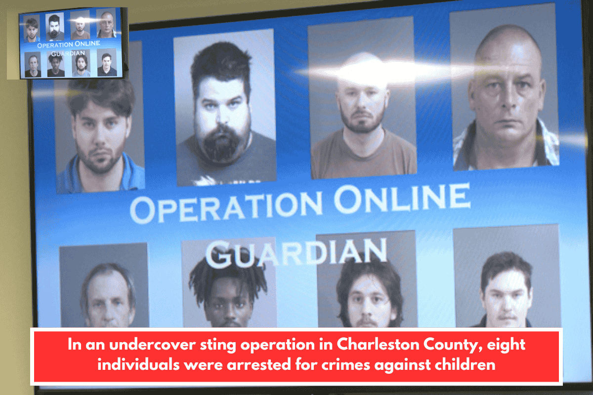In an undercover sting operation in Charleston County, eight individuals were arrested for crimes against children