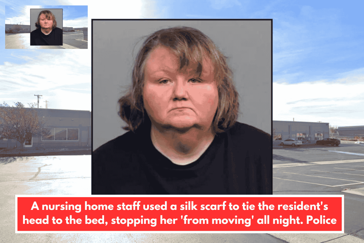 A nursing home staff used a silk scarf to tie the resident's head to the bed, stopping her 'from moving' all night. Police