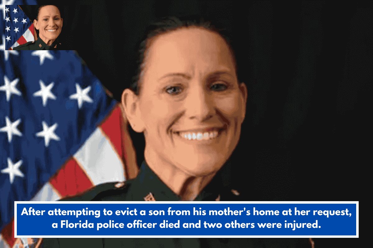 After attempting to evict a son from his mother's home at her request, a Florida police officer died and two others were injured.