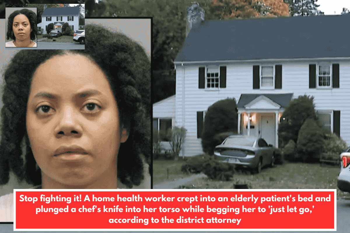 Stop fighting it! A home health worker crept into an elderly patient's bed and plunged a chef's knife into her torso while begging her to 'just let go,' according to the district attorney