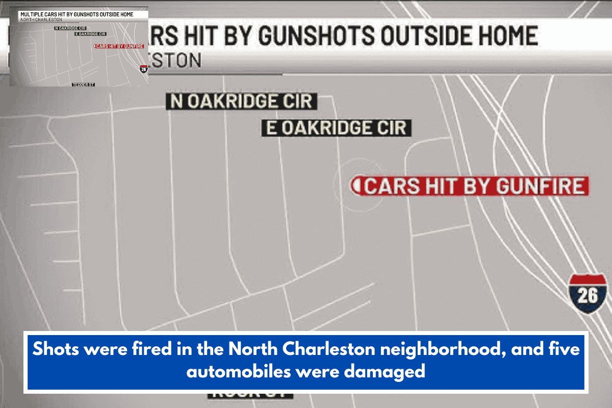 Shots were fired in the North Charleston neighborhood, and five automobiles were damaged