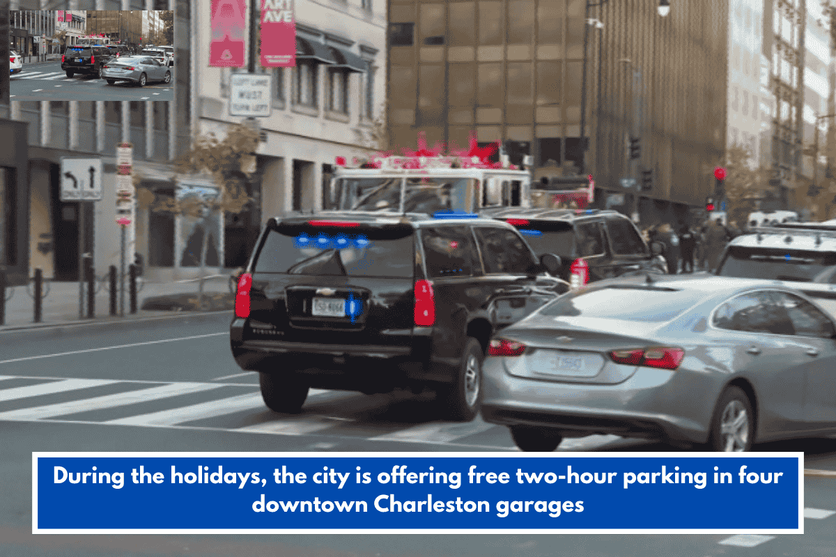 During the holidays, the city is offering free two-hour parking in four downtown Charleston garages