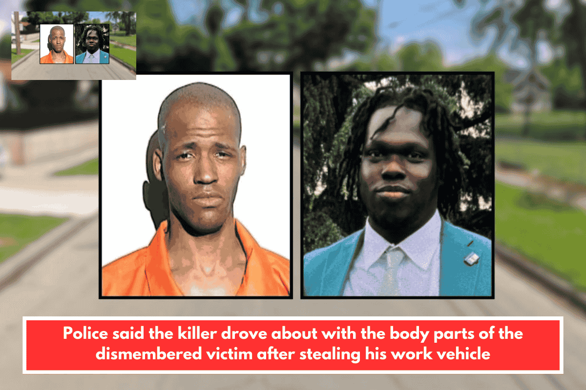 Police said the killer drove about with the body parts of the dismembered victim after stealing his work vehicle