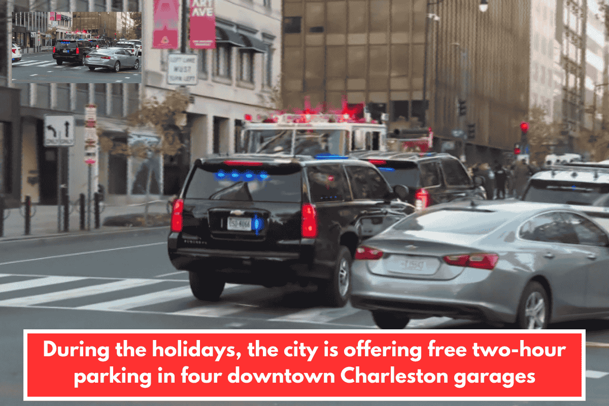 During the holidays, the city is offering free two-hour parking in four downtown Charleston garages