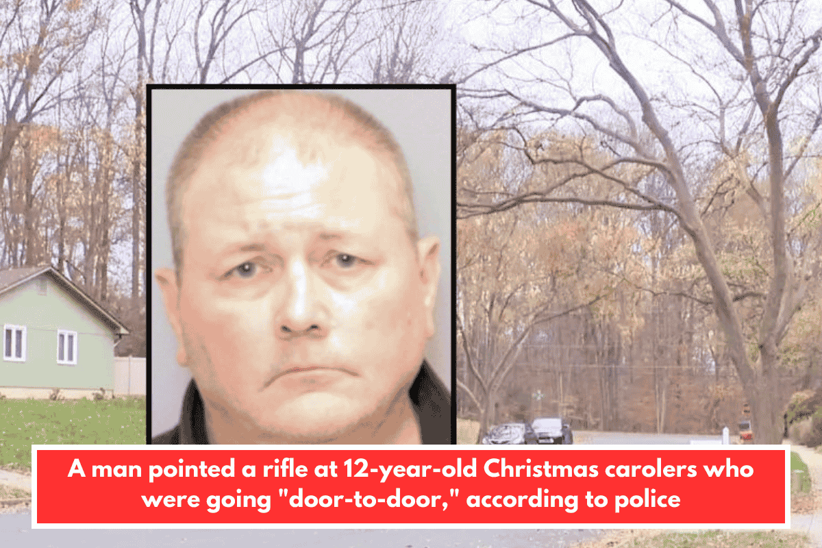A man pointed a rifle at 12-year-old Christmas carolers who were going "door-to-door," according to police