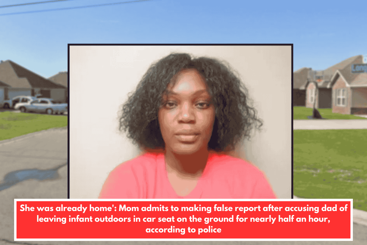 She was already home': Mom admits to making false report after accusing dad of leaving infant outdoors in car seat on the ground for nearly half an hour, according to police