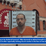 "I am going to be declared innocent": Man demands to defend himself in courtroom outburst after reportedly striking church worker in the face at free store.