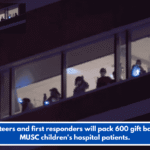 Volunteers and first responders will pack 600 gift bags for MUSC children's hospital patients.