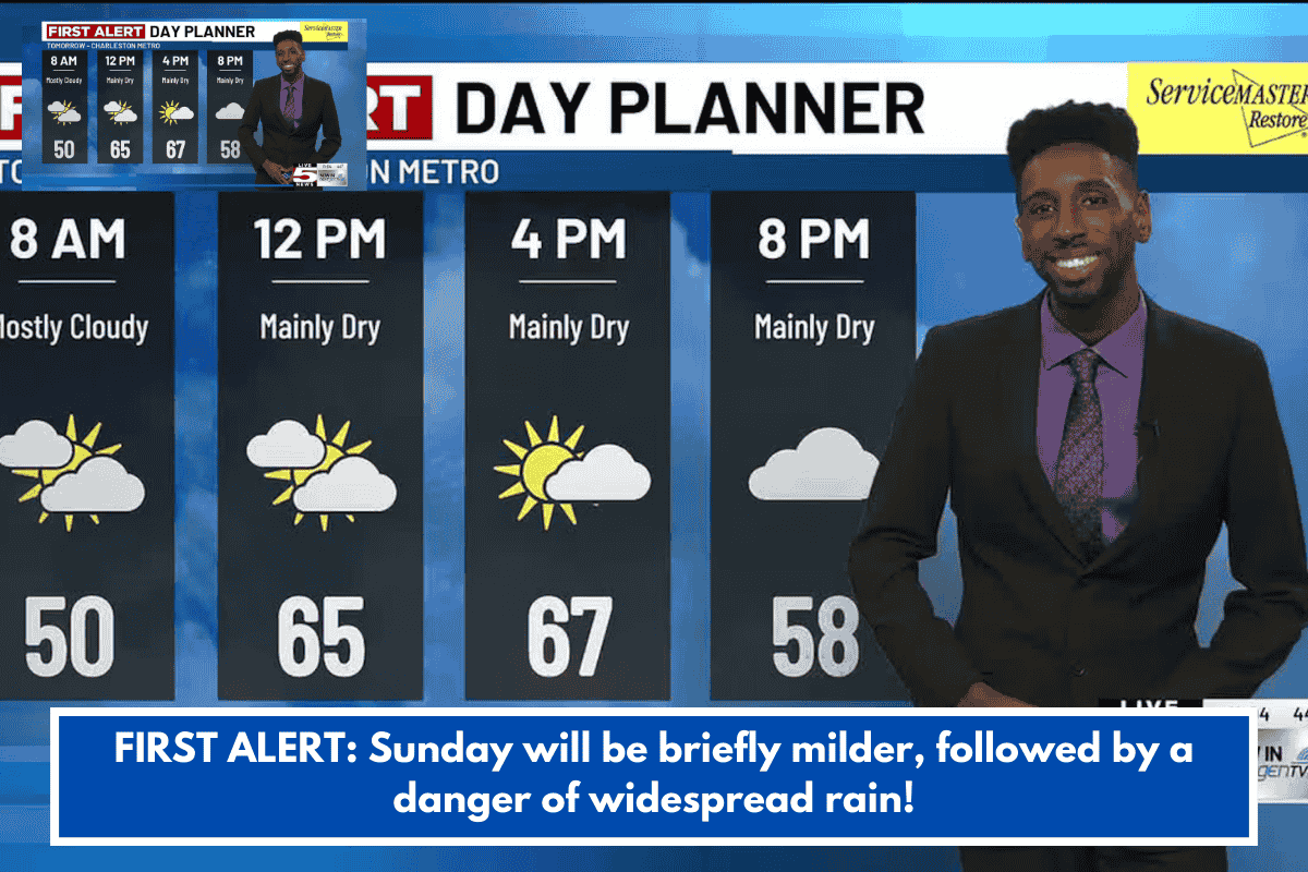 FIRST ALERT: Sunday will be briefly milder, followed by a danger of widespread rain!