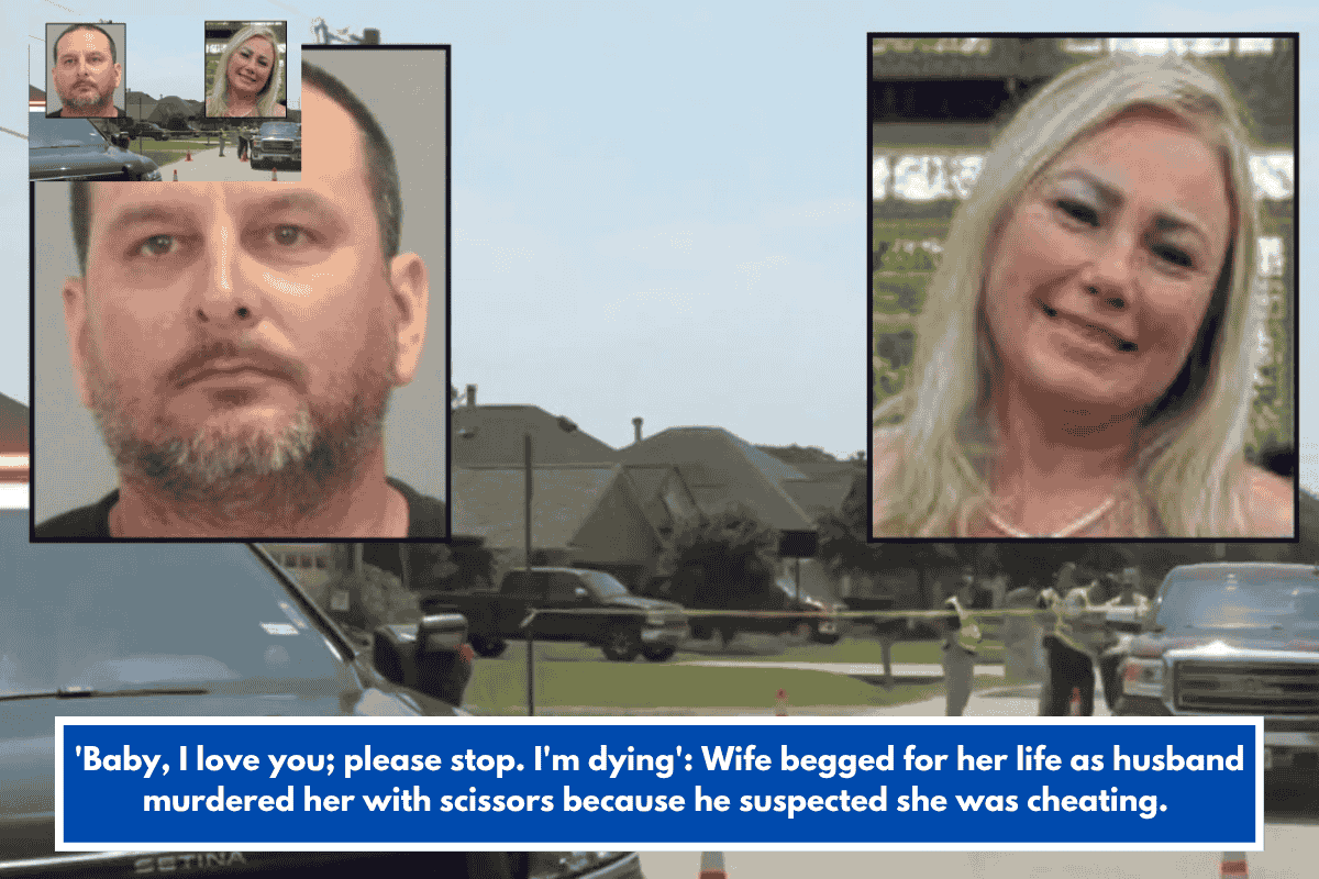 'Baby, I love you; please stop. I'm dying': Wife begged for her life as husband murdered her with scissors because he suspected she was cheating.