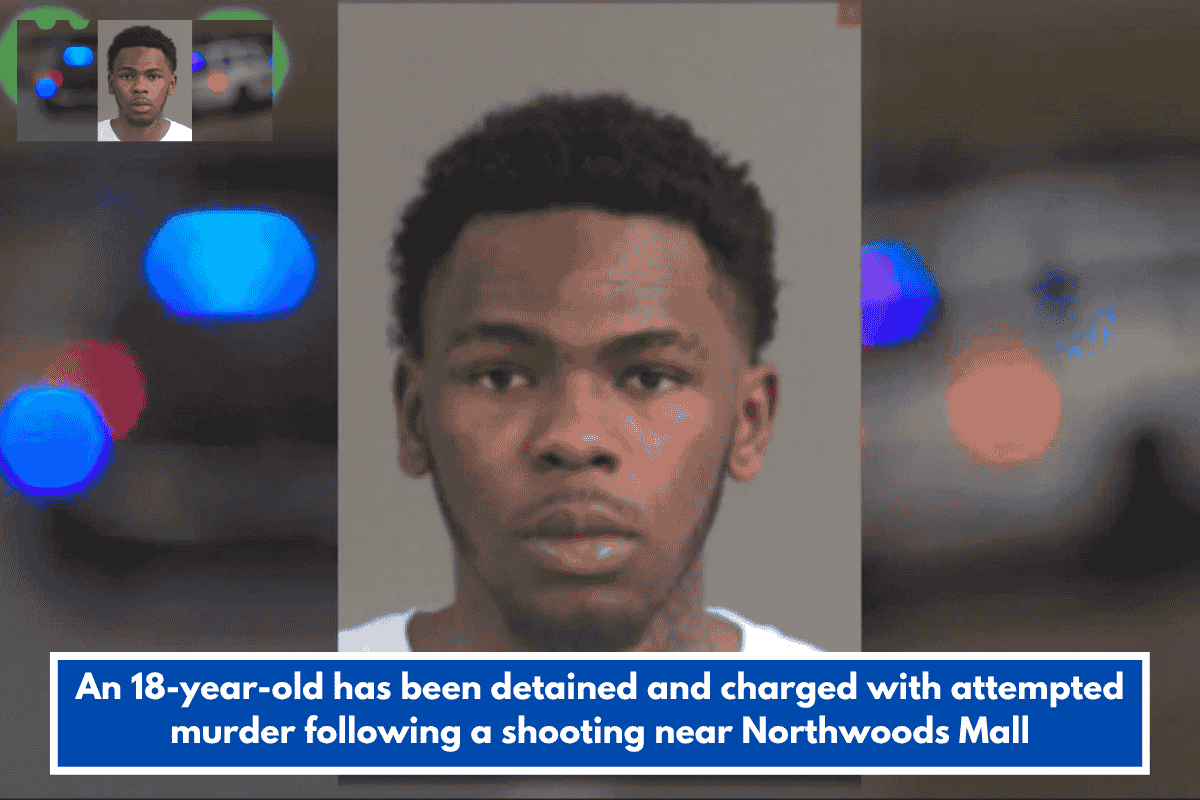 An 18-year-old has been detained and charged with attempted murder following a shooting near Northwoods Mall