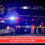 A mass shooting at a child's birthday party in California has killed at least four people and injured ten others