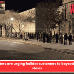 Protesters are urging holiday customers to boycott major stores