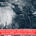 The hurricane season closes with no US landfalls for the first time since 2015, marking a rare reprieve