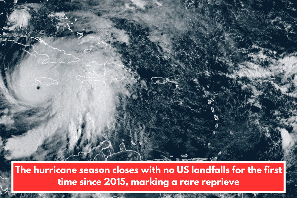 The hurricane season closes with no US landfalls for the first time since 2015, marking a rare reprieve