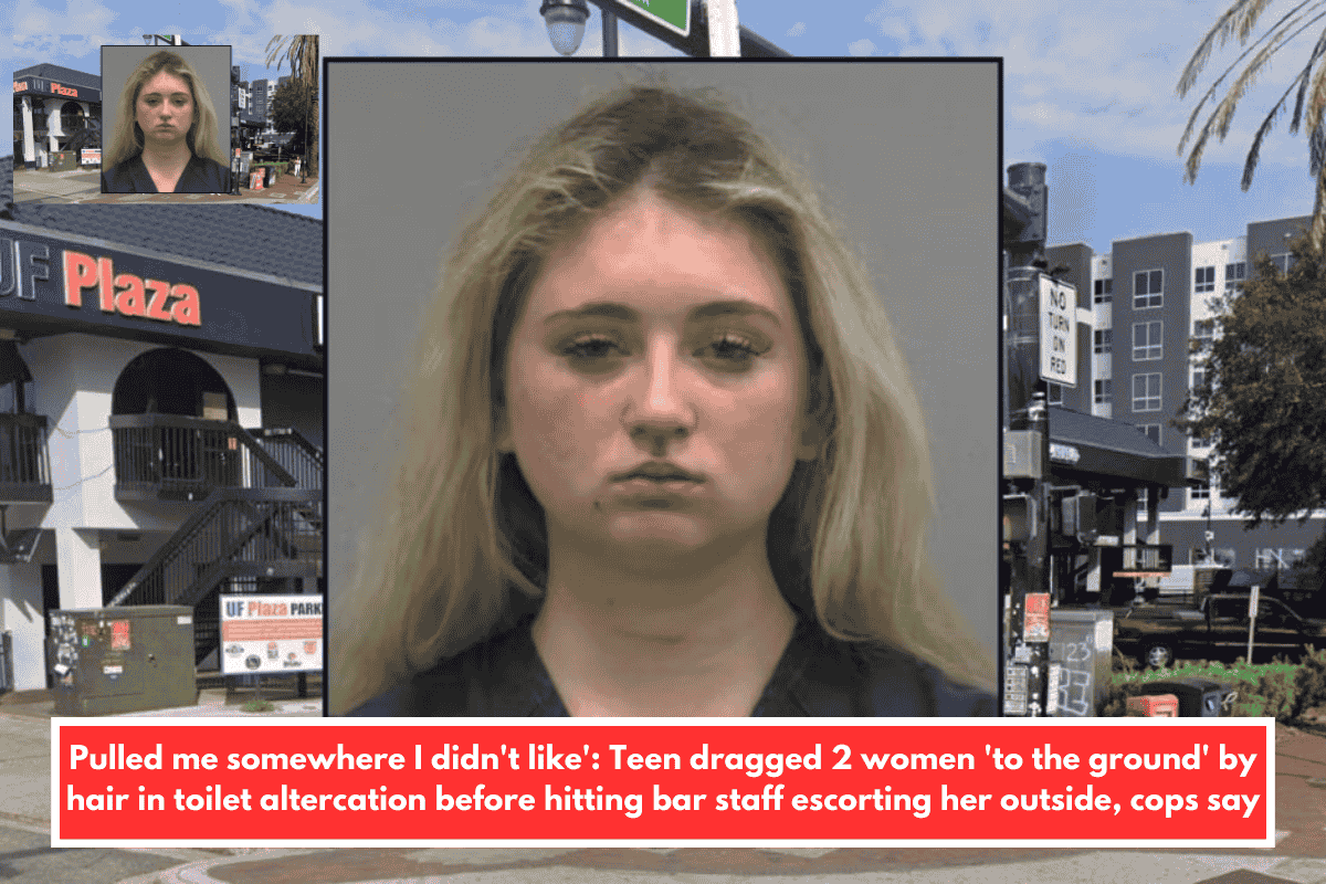 Pulled me somewhere I didn't like': Teen dragged 2 women 'to the ground' by hair in toilet altercation before hitting bar staff escorting her outside, cops say