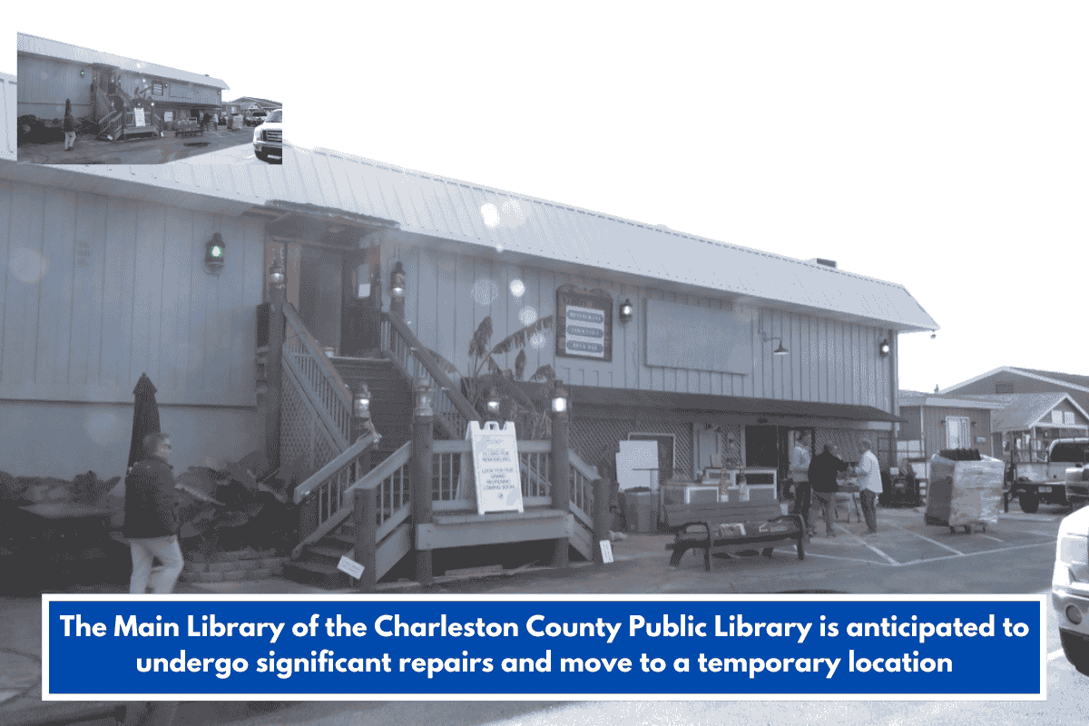 The Main Library of the Charleston County Public Library is anticipated to undergo significant repairs and move to a temporary location