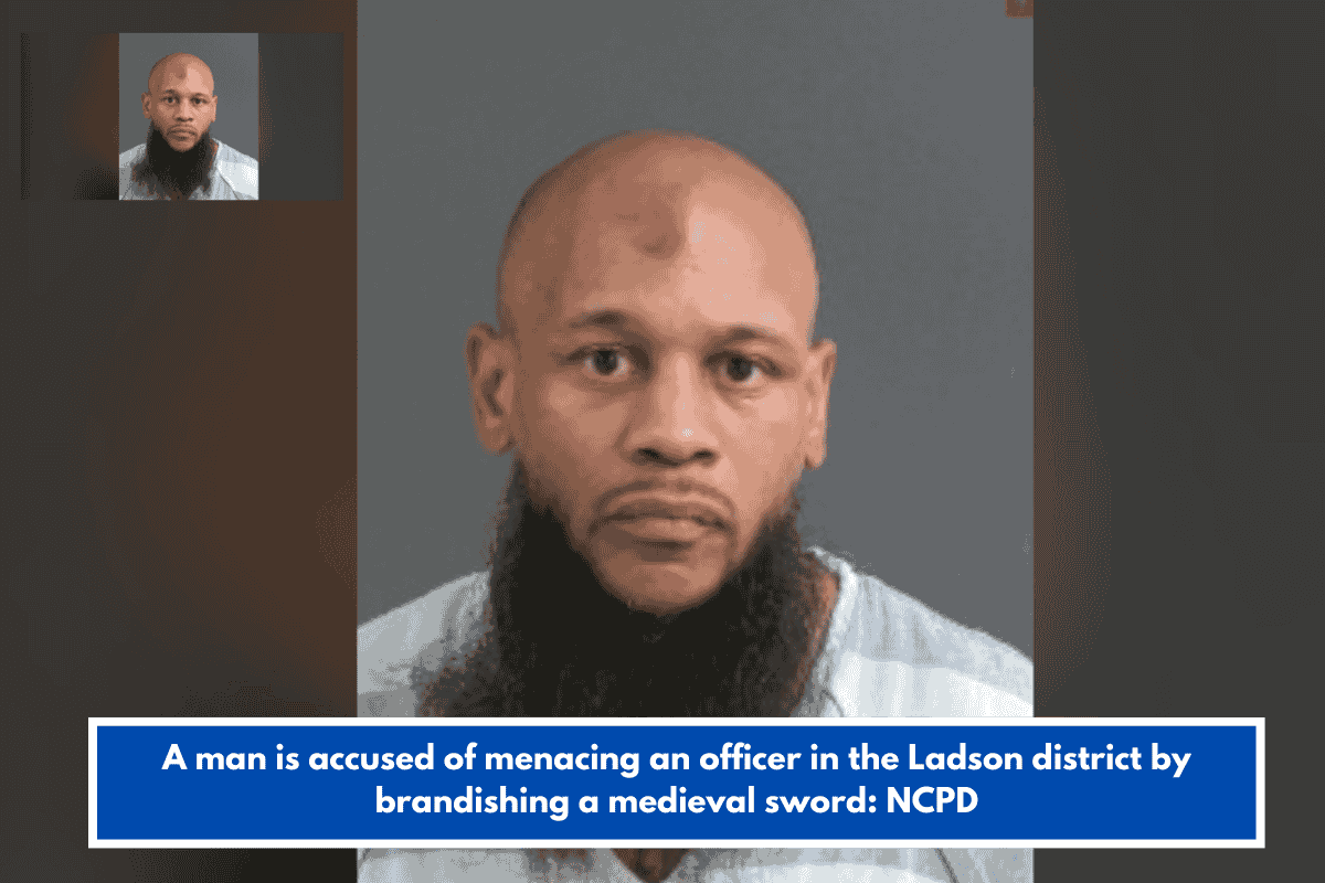 A man is accused of menacing an officer in the Ladson district by brandishing a medieval sword: NCPD