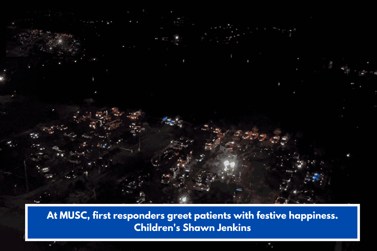 At MUSC, first responders greet patients with festive happiness. Children's Shawn Jenkins