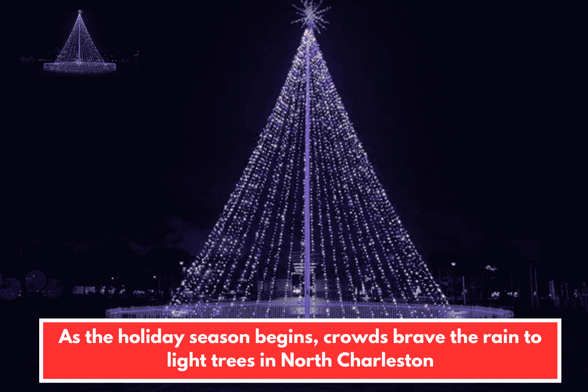 As the holiday season begins, crowds brave the rain to light trees in North Charleston
