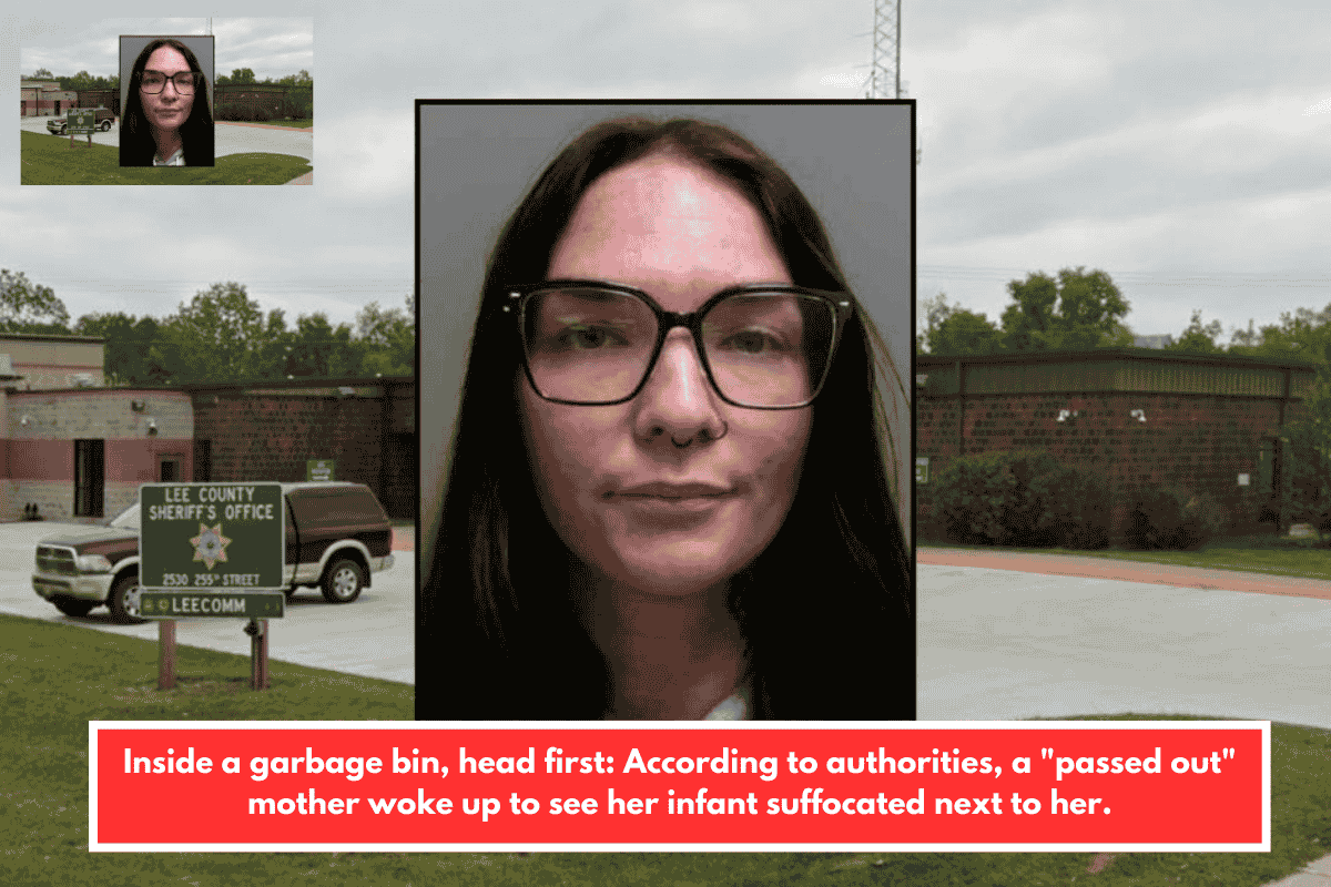 Inside a garbage bin, head first: According to authorities, a "passed out" mother woke up to see her infant suffocated next to her.