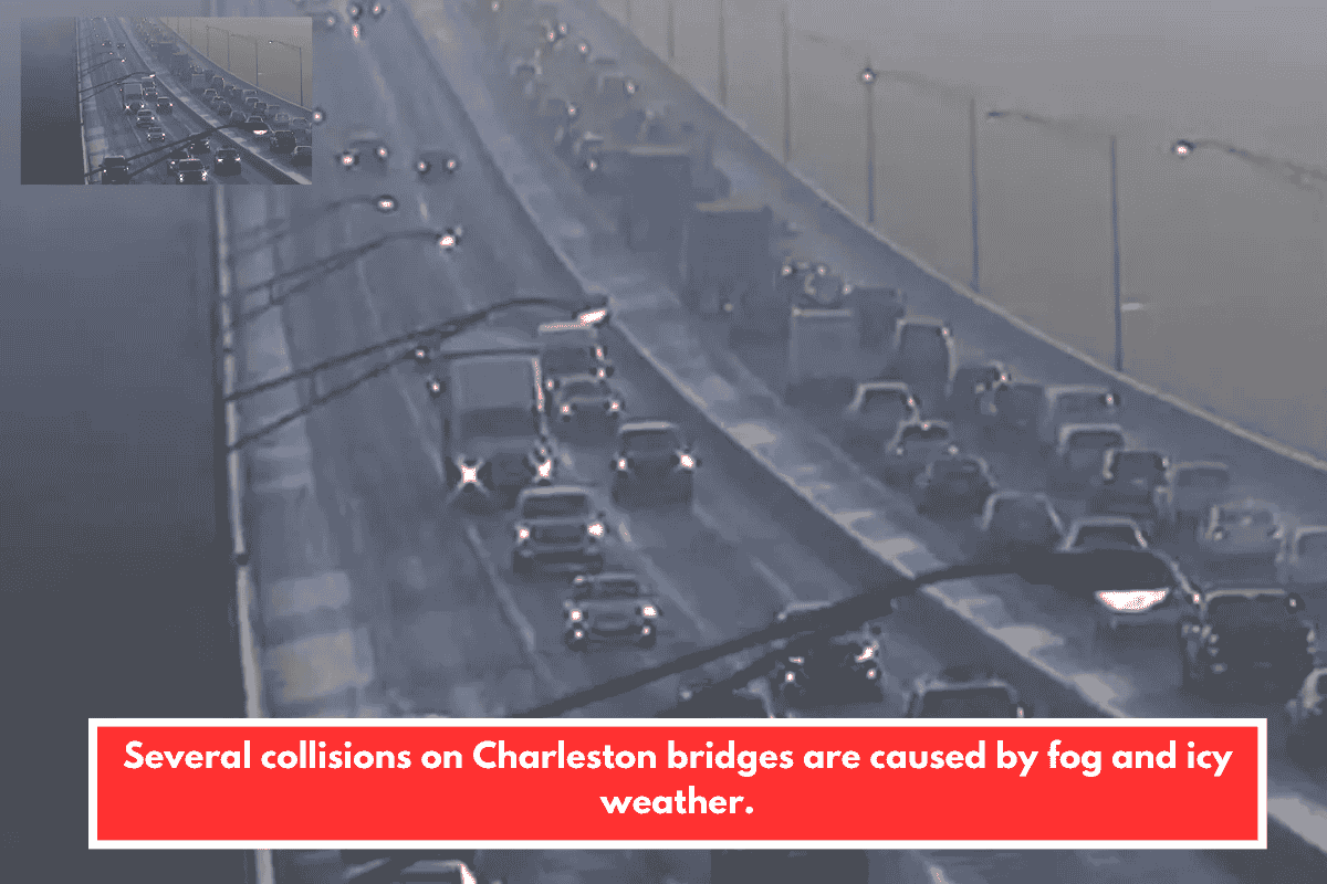 Several collisions on Charleston bridges are caused by fog and icy weather.