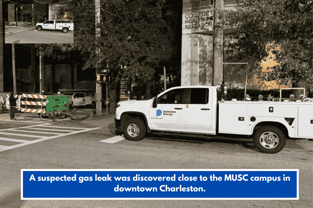 A suspected gas leak was discovered close to the MUSC campus in downtown Charleston.