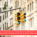 Following a widespread power outage that turns traffic signals "completely" down, drivers are advised to use extreme caution when driving.