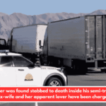 A driver was found stabbed to death inside his semi-truck. His ex-wife and her apparent lover have been charged.