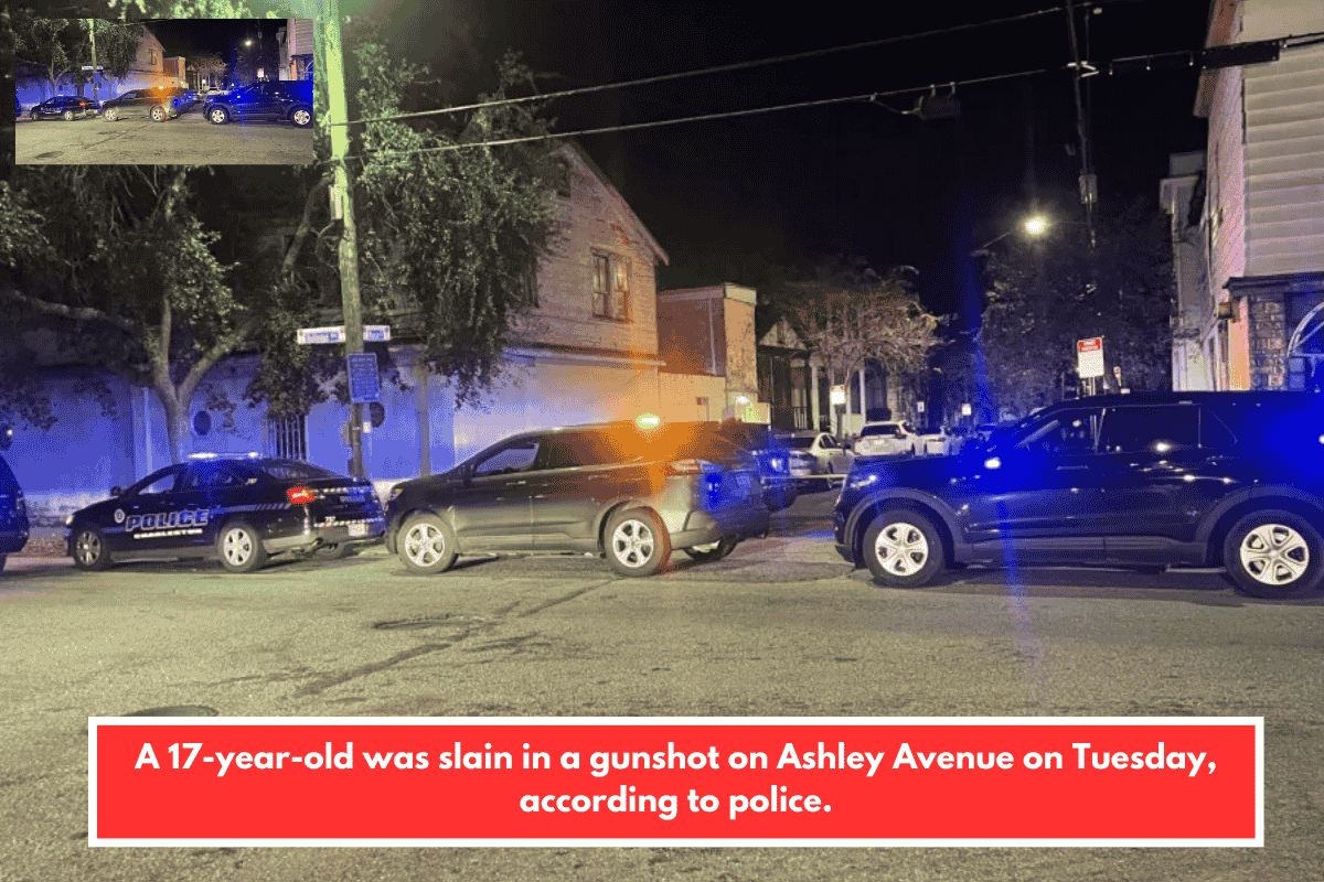 A 17-year-old was slain in a gunshot on Ashley Avenue on Tuesday, according to police.