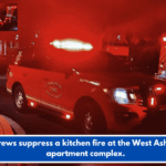 Crews suppress a kitchen fire at the West Ashley apartment complex.