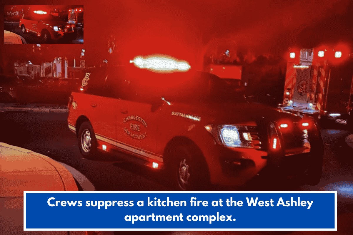 Crews suppress a kitchen fire at the West Ashley apartment complex.