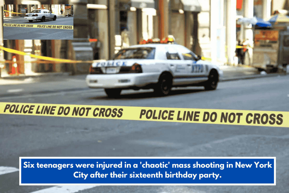 Six teenagers were injured in a 'chaotic' mass shooting in New York City after their sixteenth birthday party.