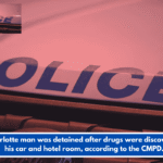 A Charlotte man was detained after drugs were discovered in his car and hotel room, according to the CMPD.