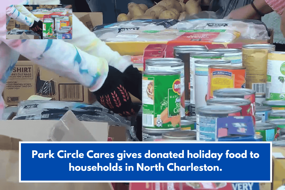 Park Circle Cares gives donated holiday food to households in North Charleston.