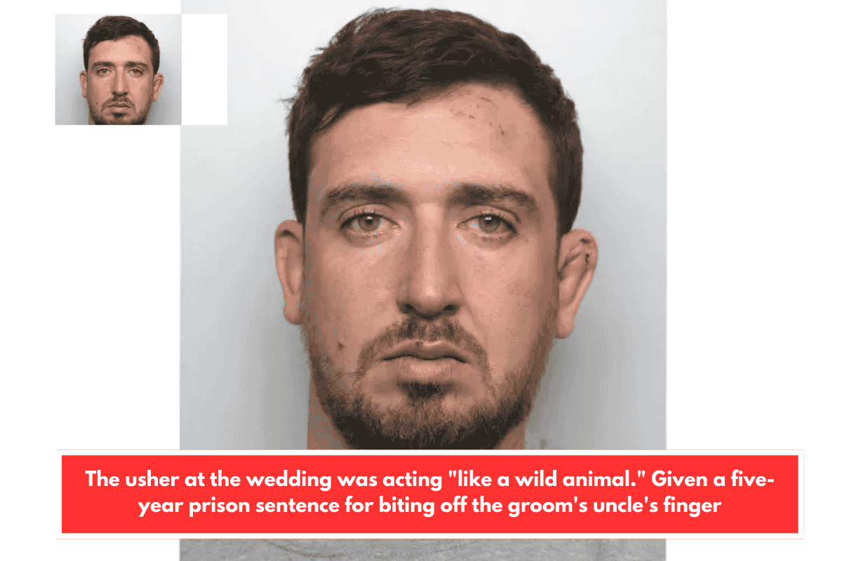 The usher at the wedding was acting "like a wild animal." Given a five-year prison sentence for biting off the groom's uncle's finger