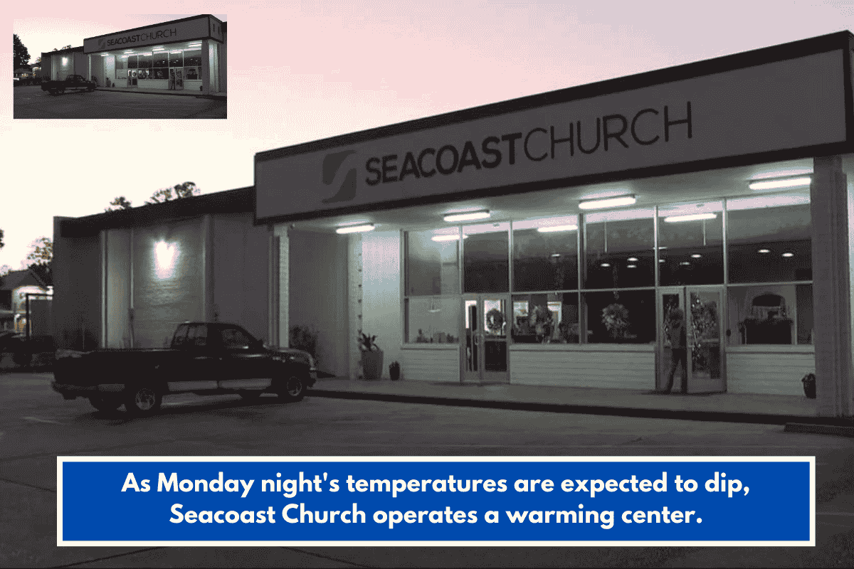 As Monday night's temperatures are expected to dip, Seacoast Church operates a warming center.
