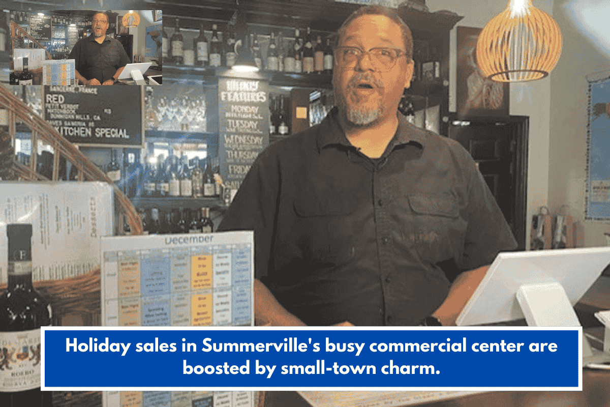 Holiday sales in Summerville's busy commercial center are boosted by small-town charm.