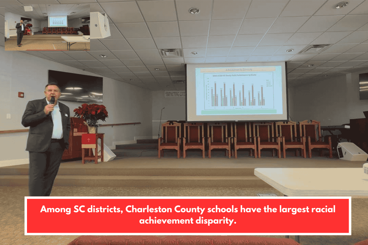 Among SC districts, Charleston County schools have the largest racial achievement disparity.