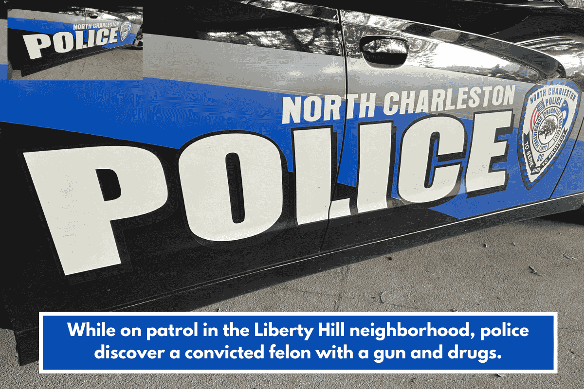 While on patrol in the Liberty Hill neighborhood, police discover a convicted felon with a gun and drugs.