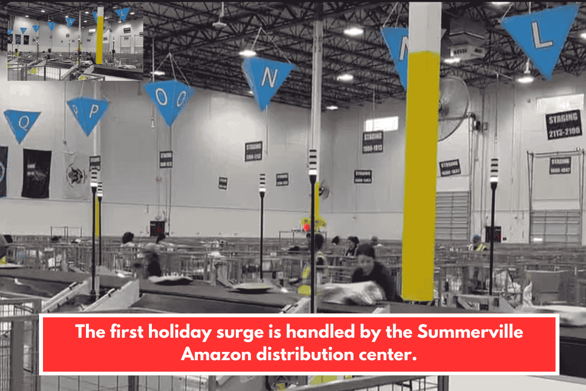 The first holiday surge is handled by the Summerville Amazon distribution center.