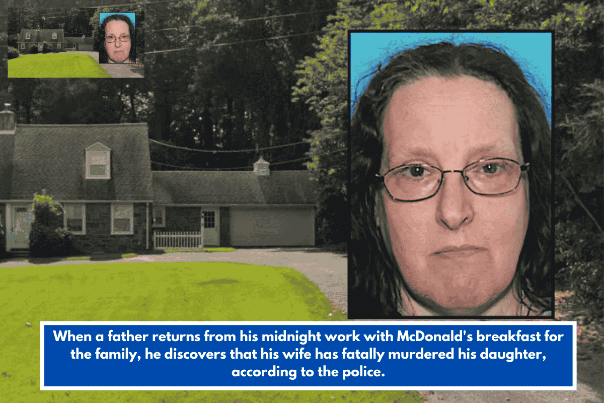 When a father returns from his midnight work with McDonald's breakfast for the family, he discovers that his wife has fatally murdered his daughter, according to the police.