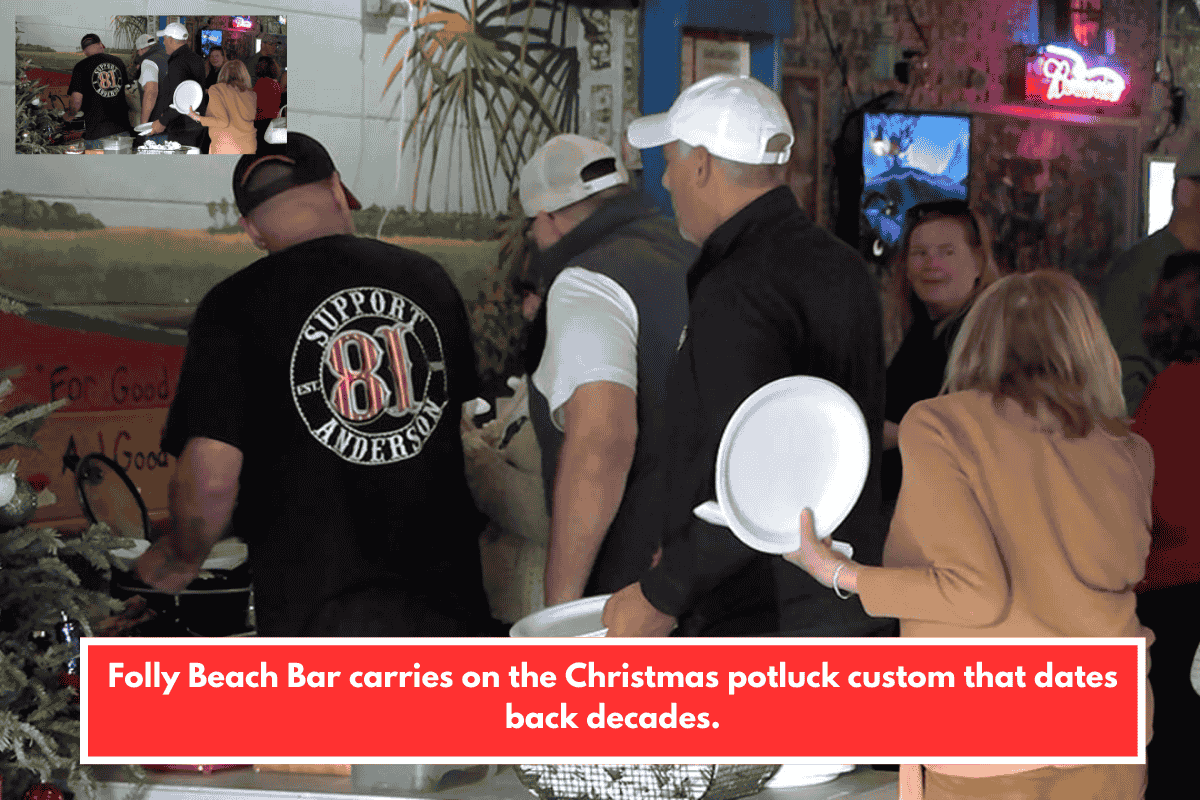 Folly Beach Bar carries on the Christmas potluck custom that dates back decades.