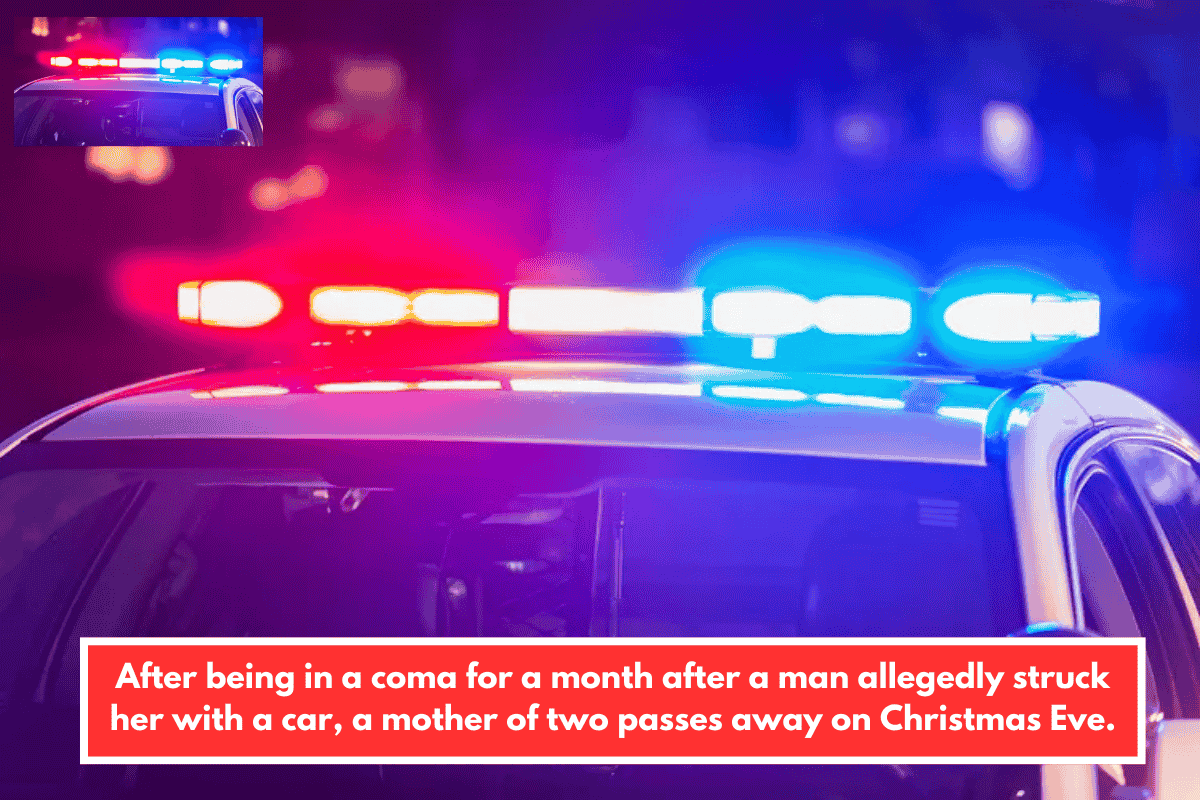 After being in a coma for a month after a man allegedly struck her with a car, a mother of two passes away on Christmas Eve.