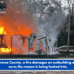 In Florence County, a fire damages an outbuilding and one acre; the reason is being looked into.