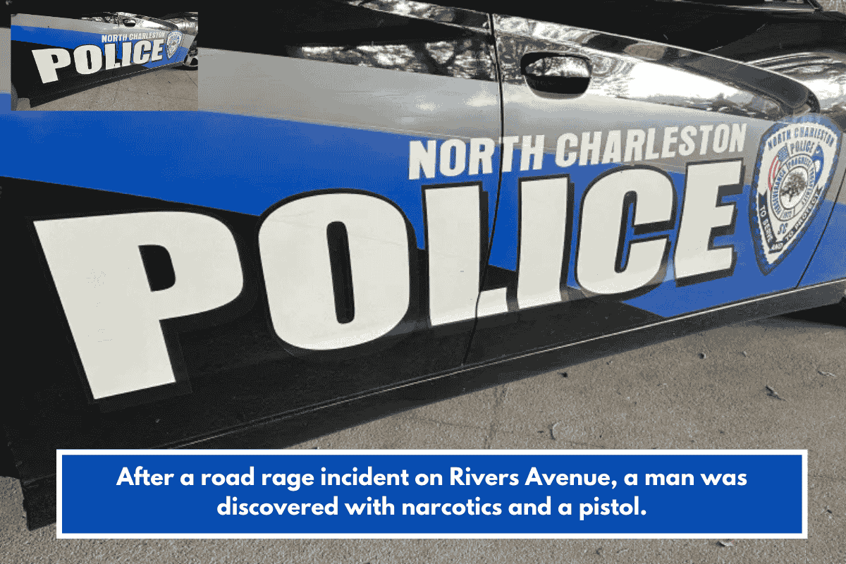 After a road rage incident on Rivers Avenue, a man was discovered with narcotics and a pistol.