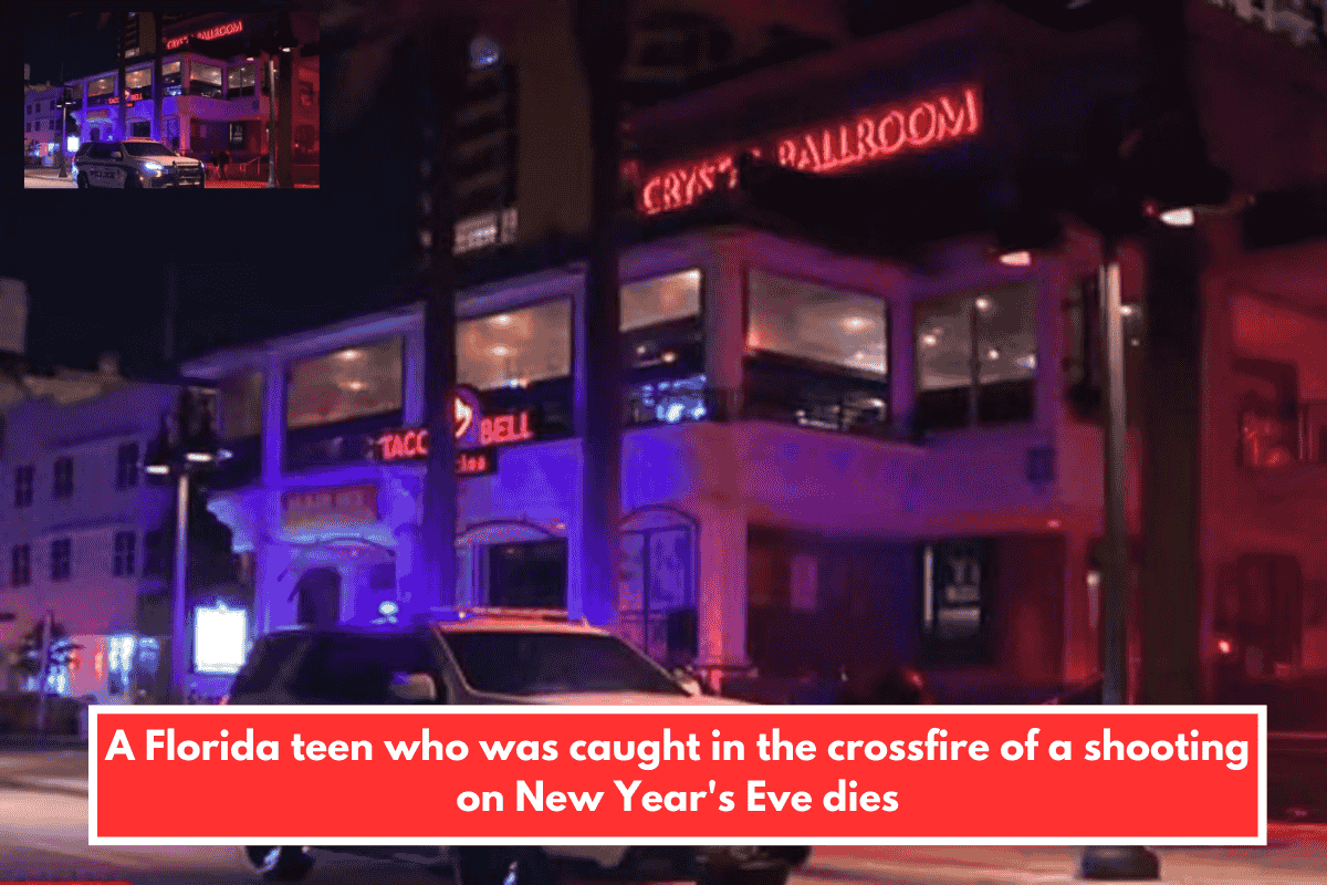 A Florida teen who was caught in the crossfire of a shooting on New Year's Eve dies
